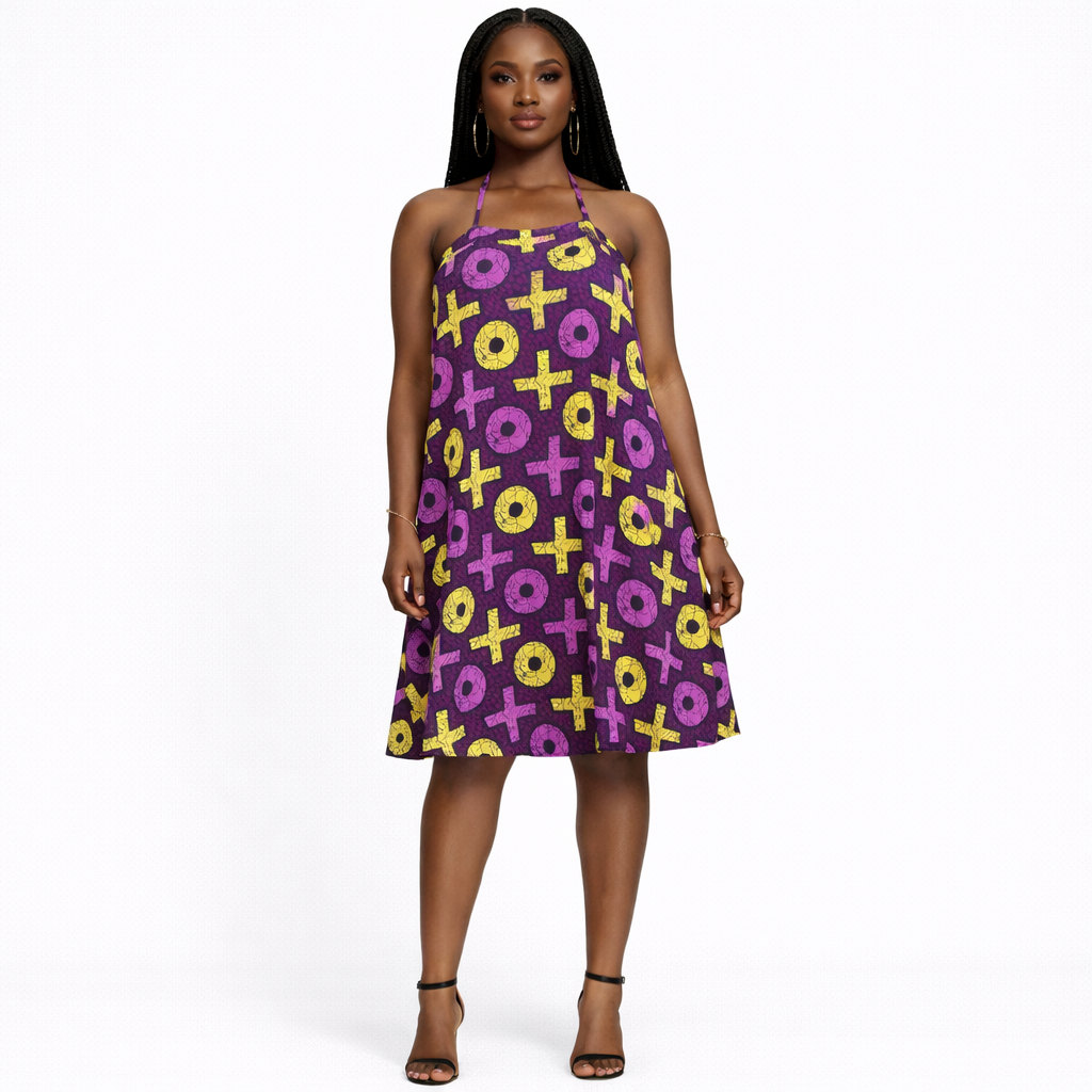 Royal Mosaic Ankara Flare Dress