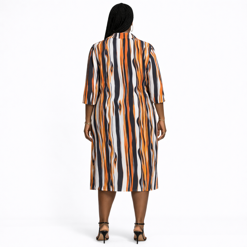 Urban Marble Button Front Shirt Dress