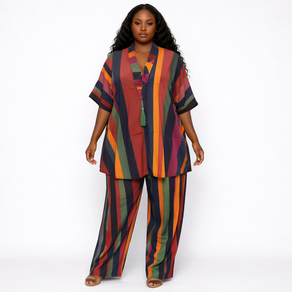 Sunset Stripe Women Lounge Set
