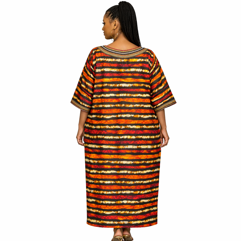 Savannah Flame Ankara Maxi Kaftan
