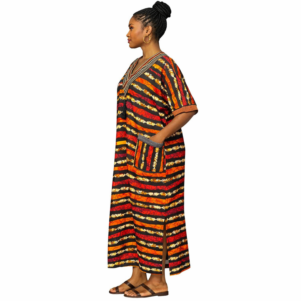 Savannah Flame Ankara Maxi Kaftan