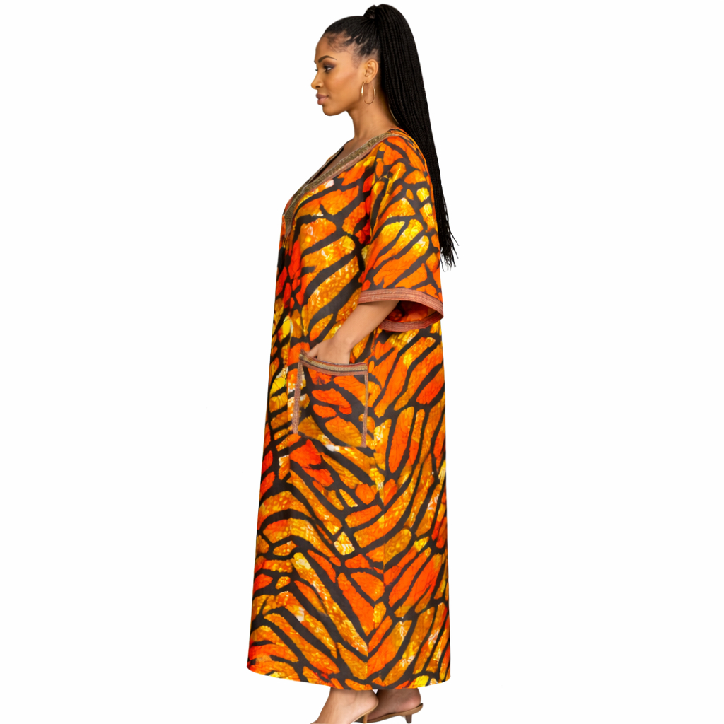 Sunburst Flame Ankara Maxi Kaftan