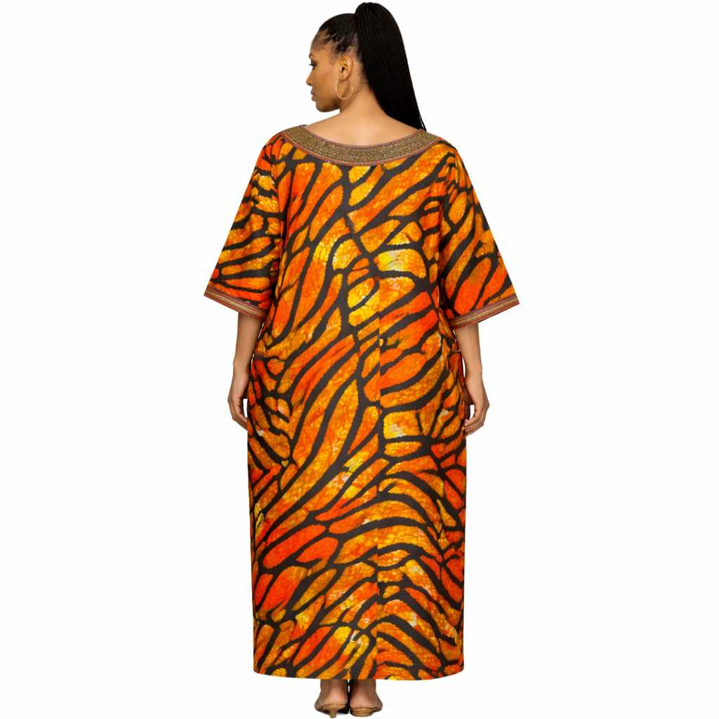 Sunburst Flame Ankara Maxi Kaftan