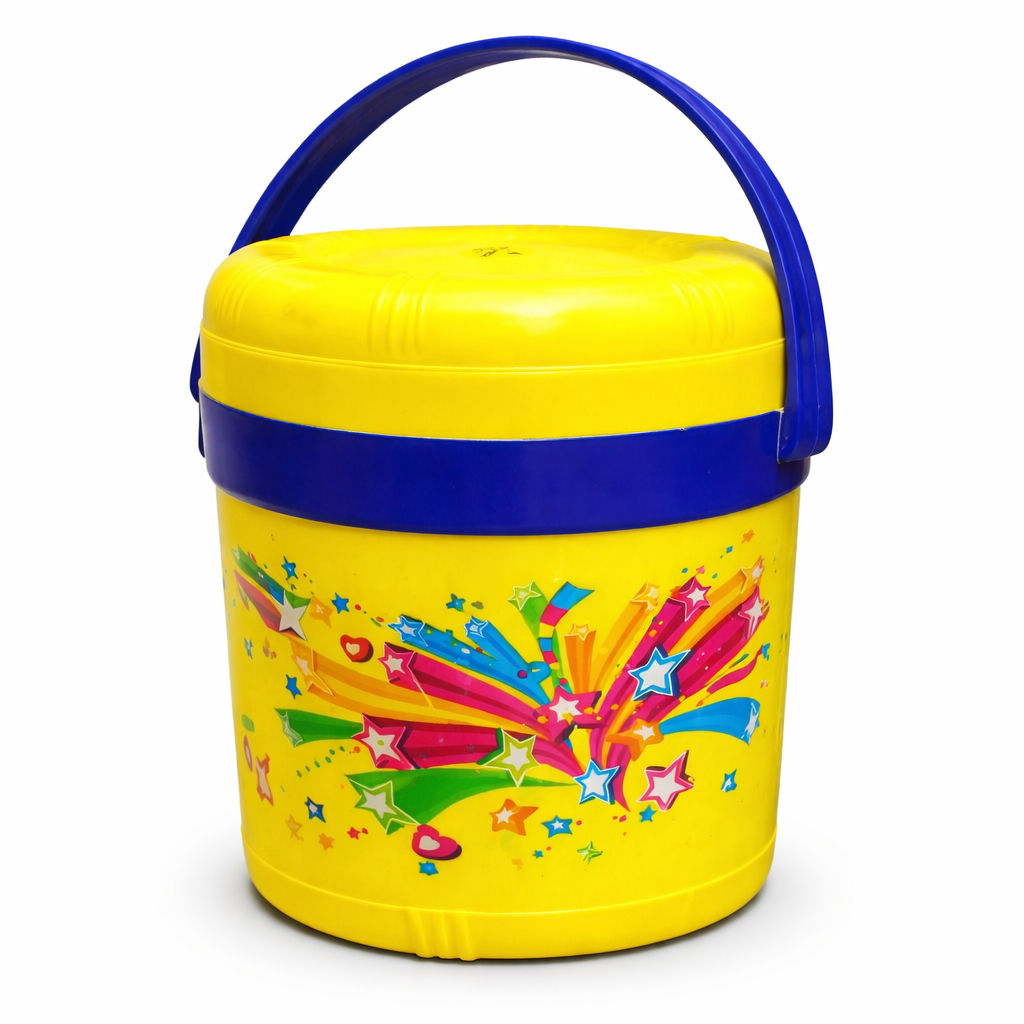 Plastic yellow Insulated Food Container with Handle