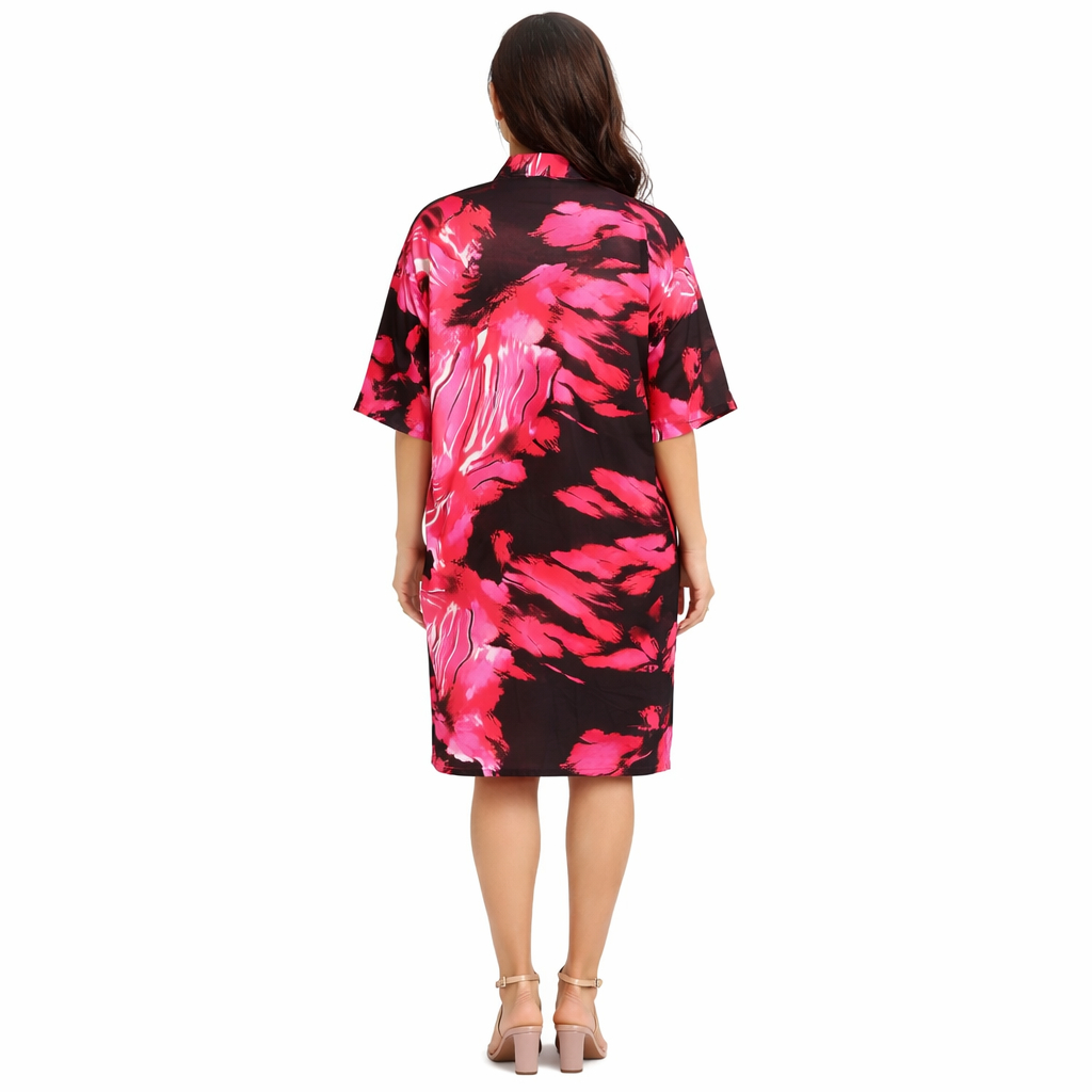 Radiant Blush Abstract Kaftan Dress