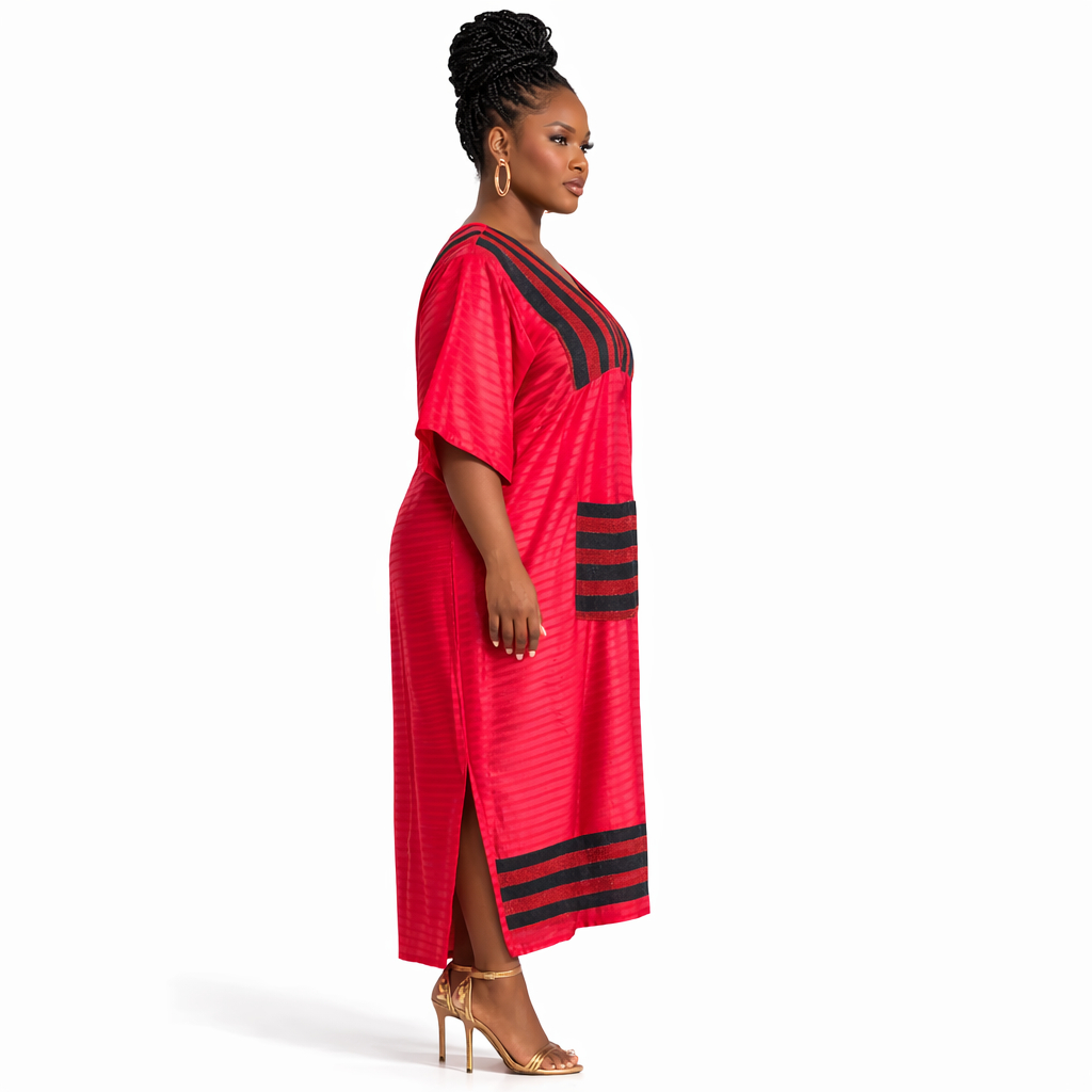 Women Red Casual Kaftan Dress
