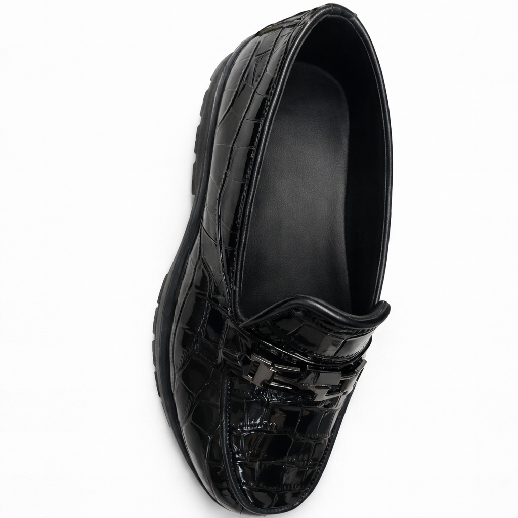 Midnight Croc Luxe Lug Loafers