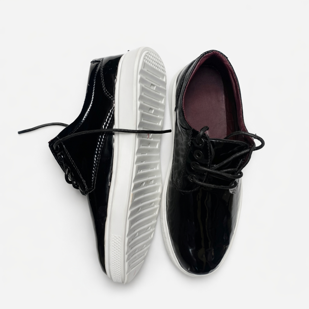 Urban Gloss Patent Leather Lace Up Casual Shoes