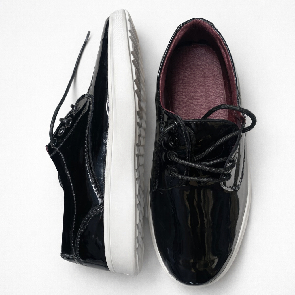 Urban Gloss Patent Leather Lace Up Casual Shoes