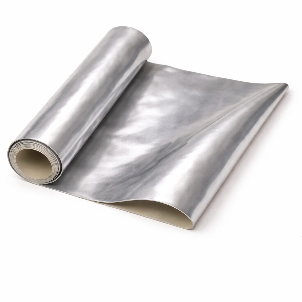 Premium Metallic Silver Patent Leather Sheet