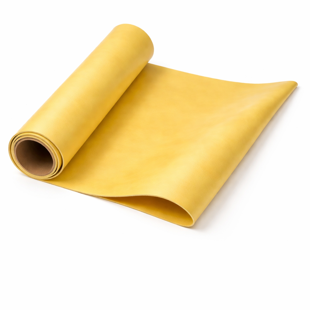 Premium Sunshine Yellow Smooth Leather Material