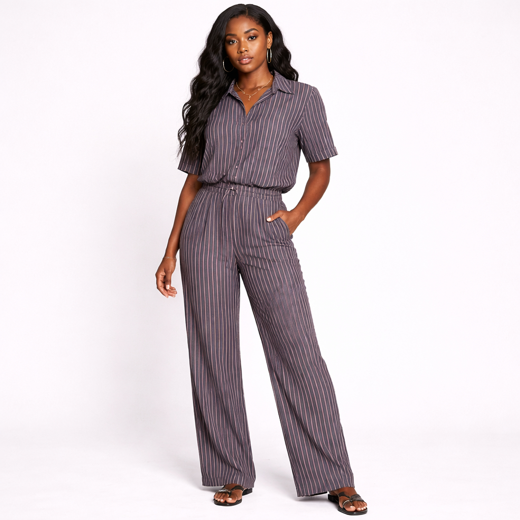 Striped Woven Fabric Material