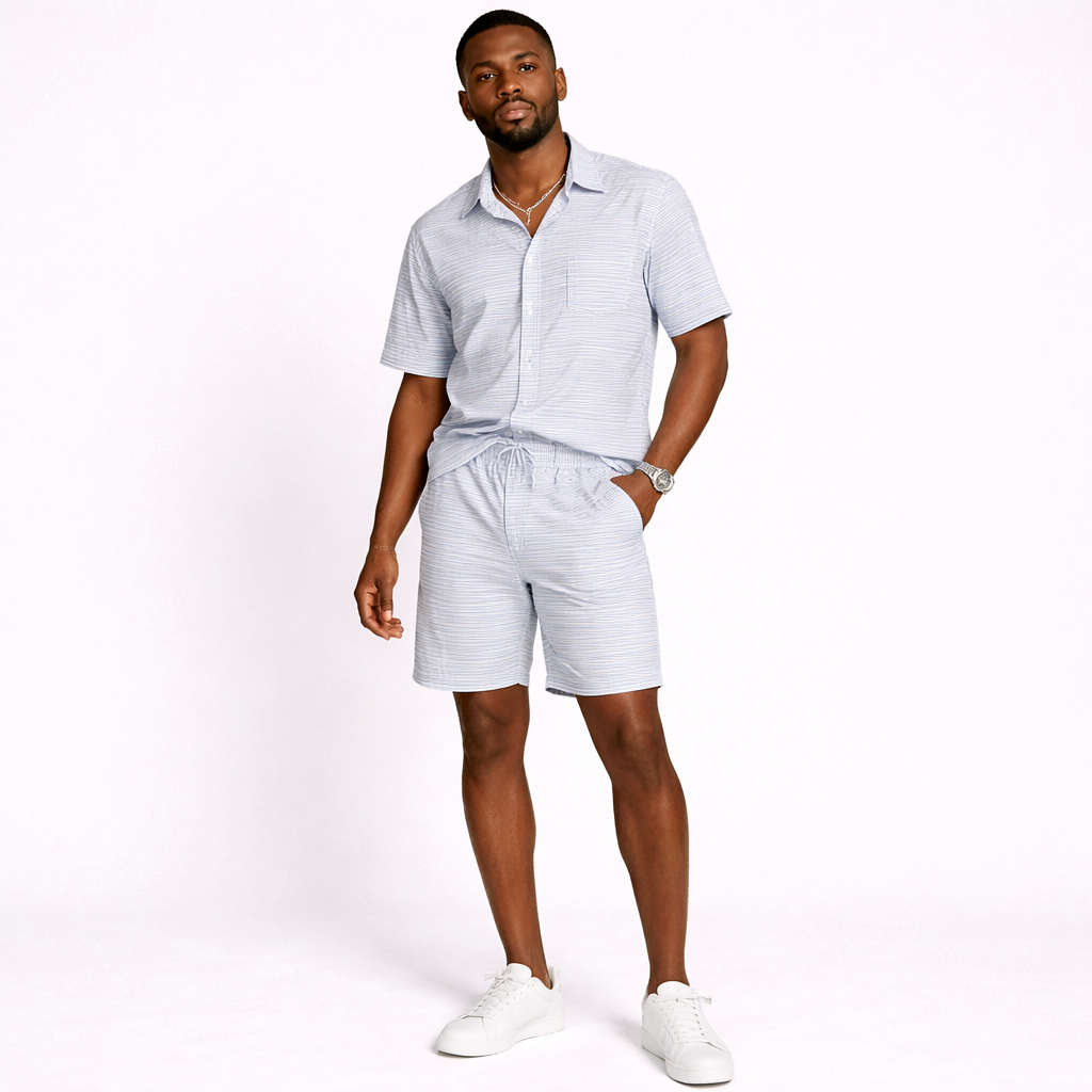 Striped Woven Fringed Fabric Material