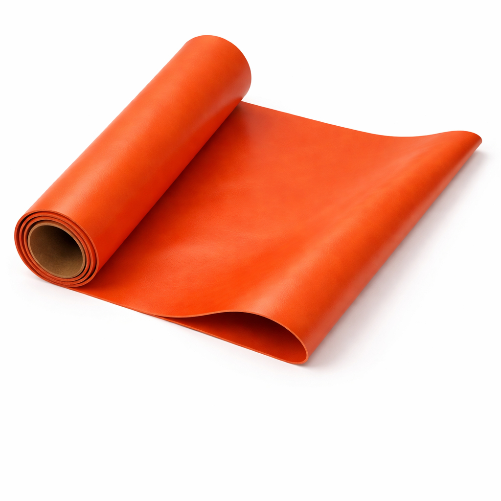 Premium Vibrant Orange Smooth Leather Sheet