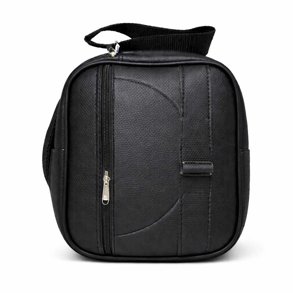 Classic Black Textured Crossbody Bag