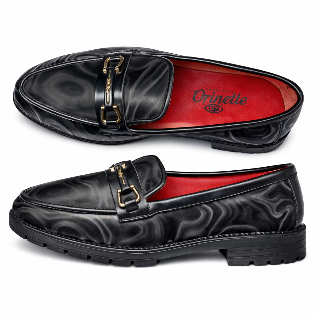 Midnight Marble Horsebit Leather Loafers