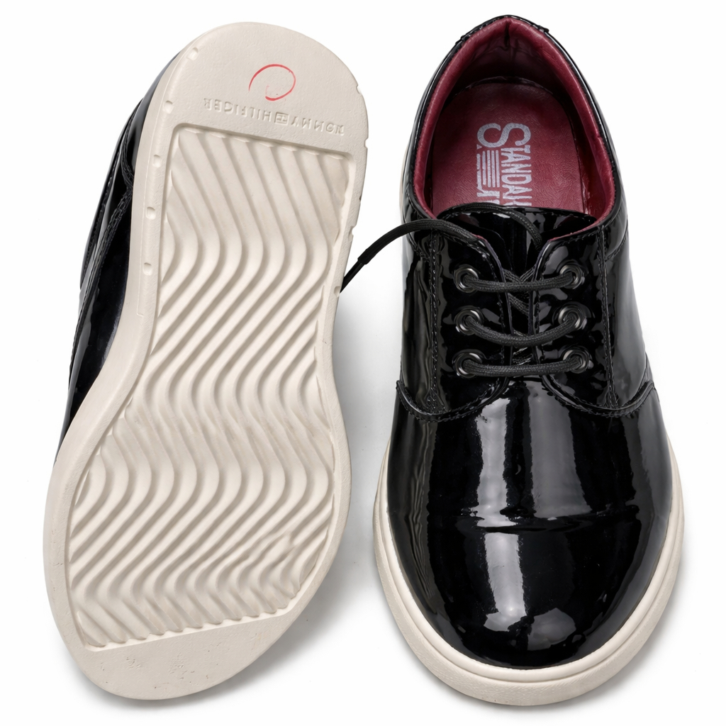 Classic Gloss Patent Leather Lace Up Shoes