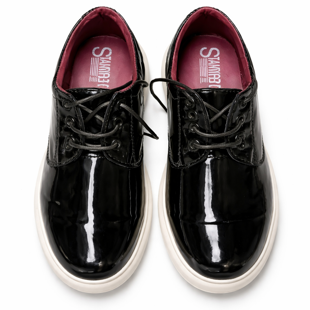 Classic Gloss Patent Leather Lace Up Shoes