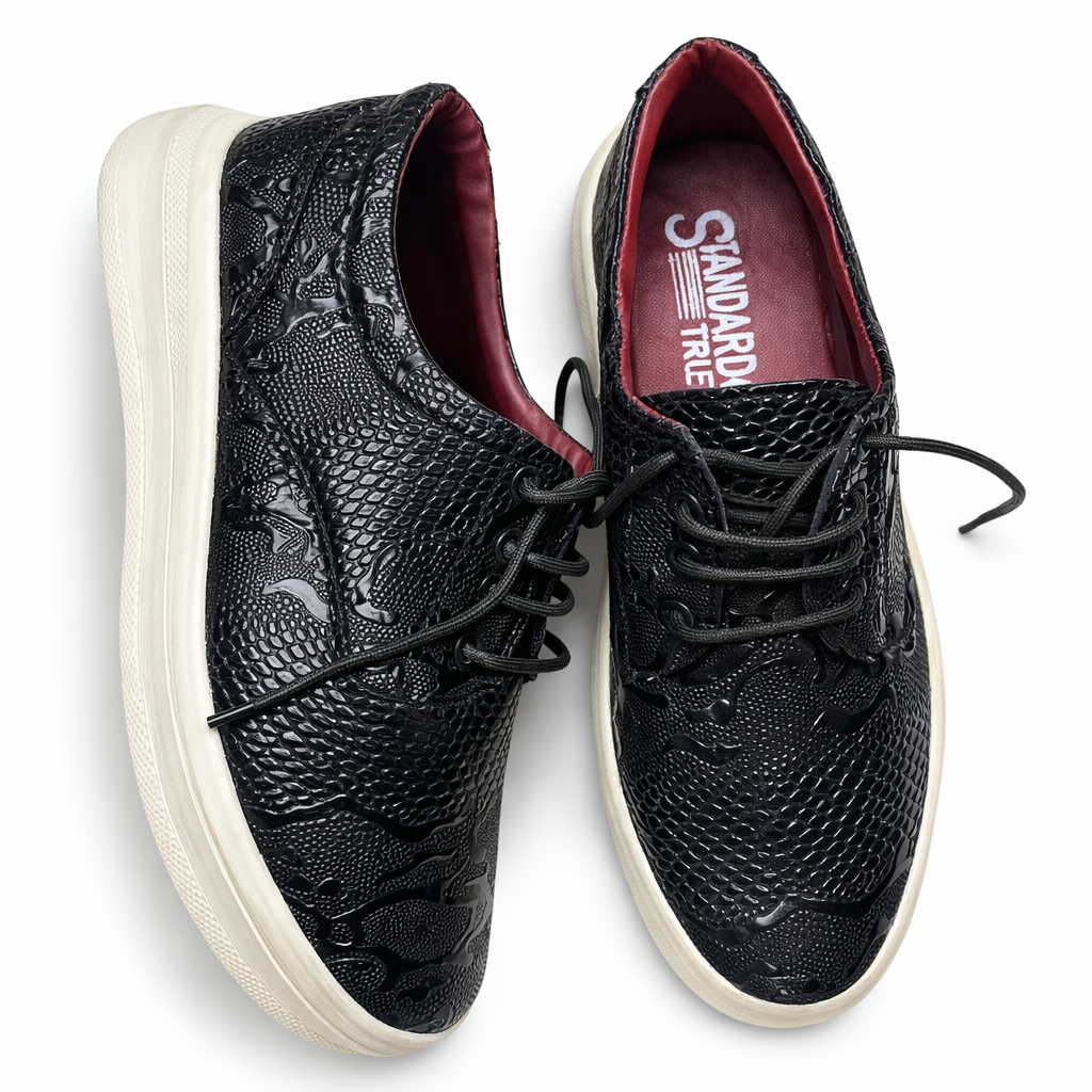 Urban Python Texture Lace Up Sneakers