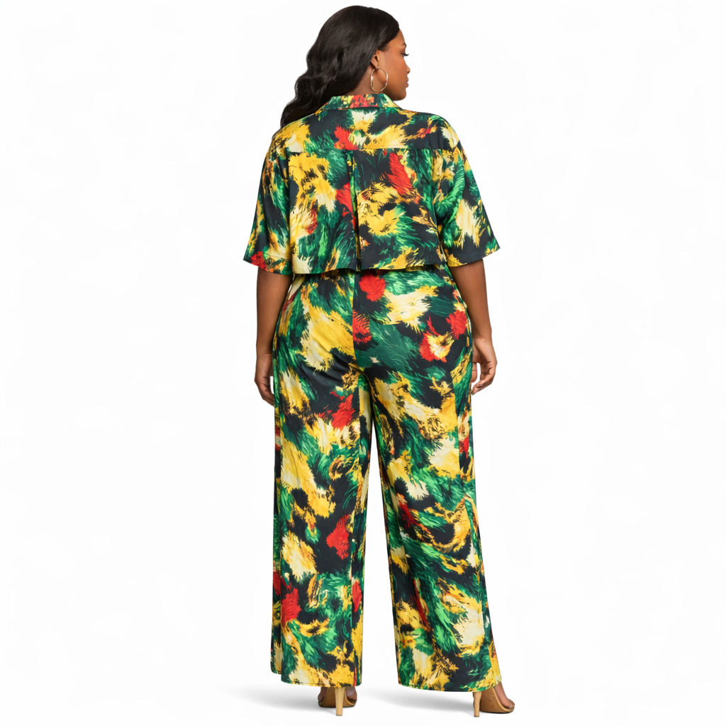 Abstract Print TwoPiece Lounge Set