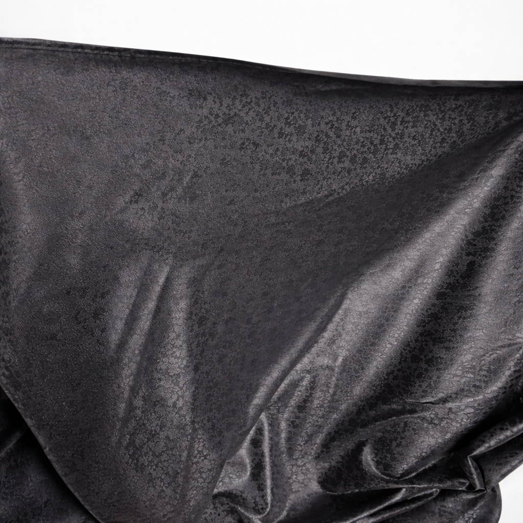 Black Textured Pattern PU Leather Fabric