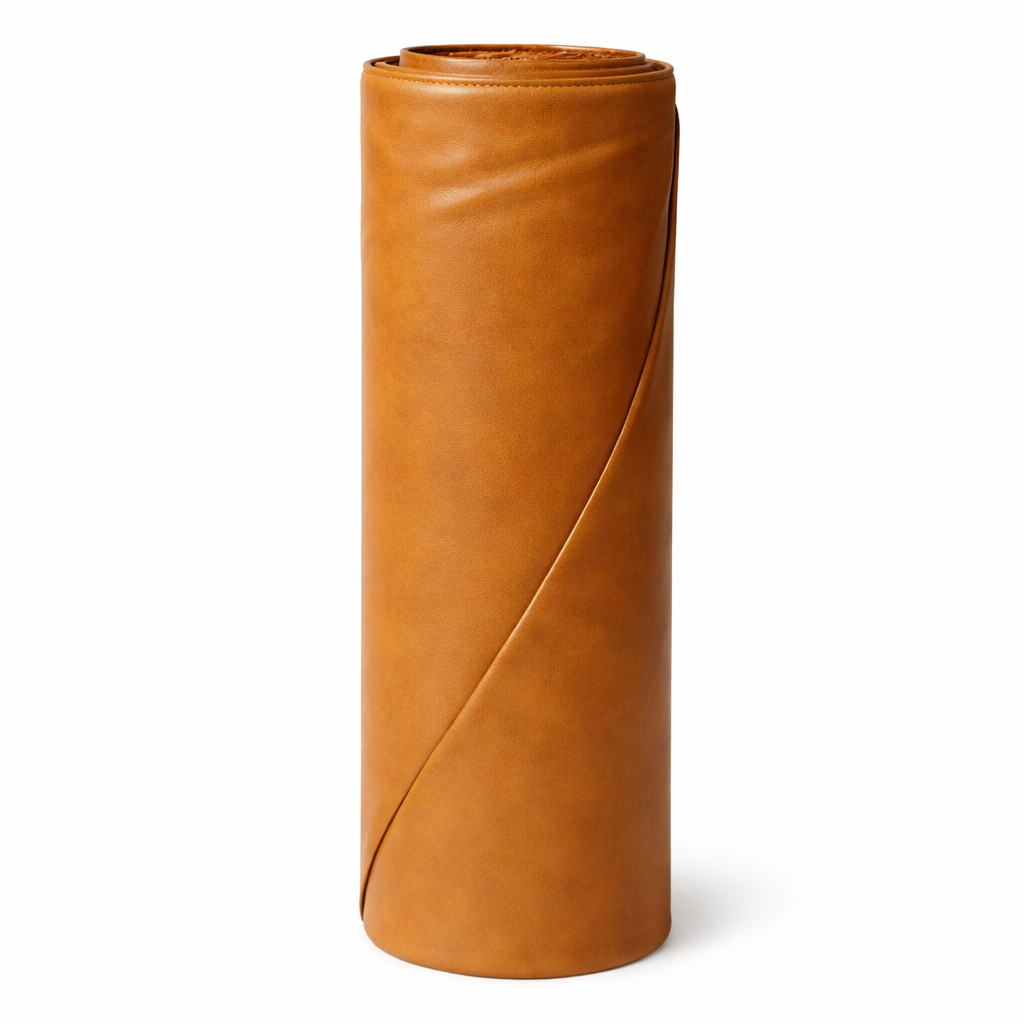 Premium Camel Brown PU Leather Material