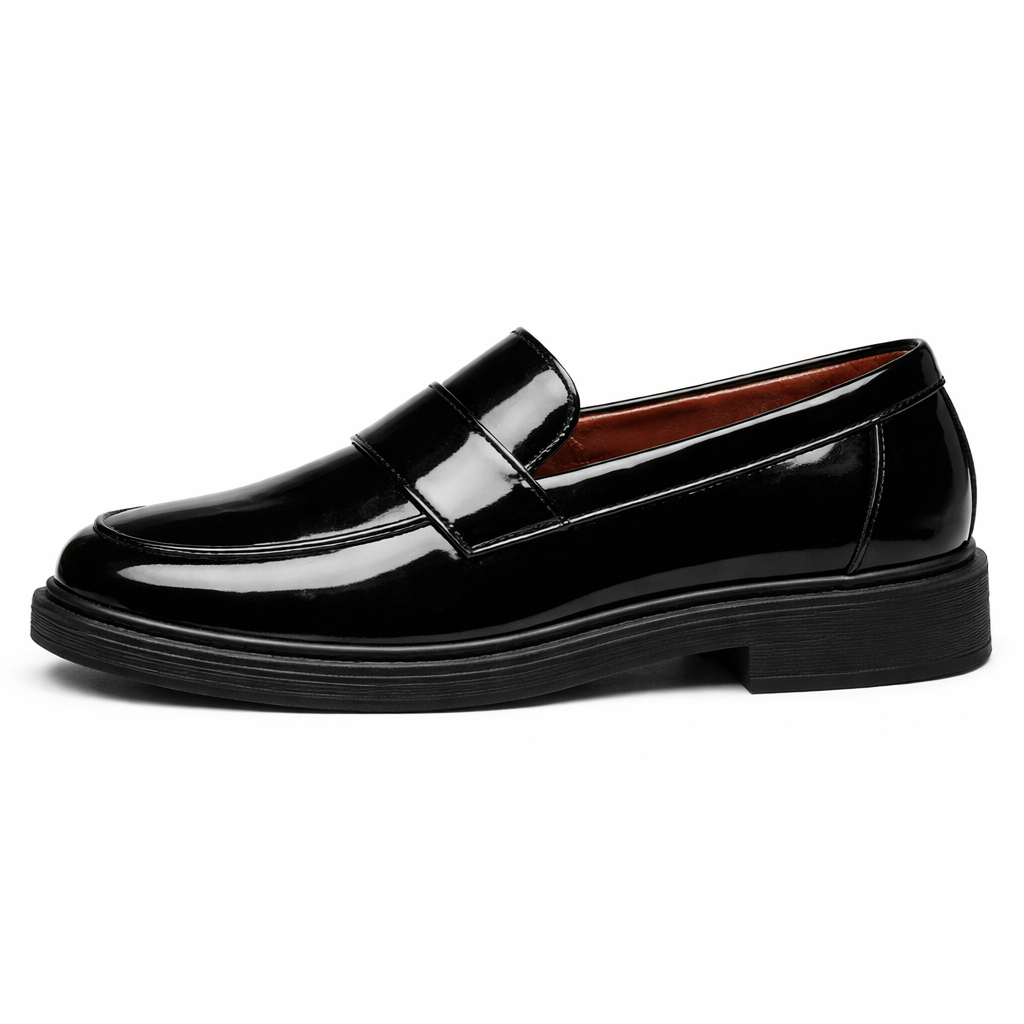Glossy Slip On Platform Loafers