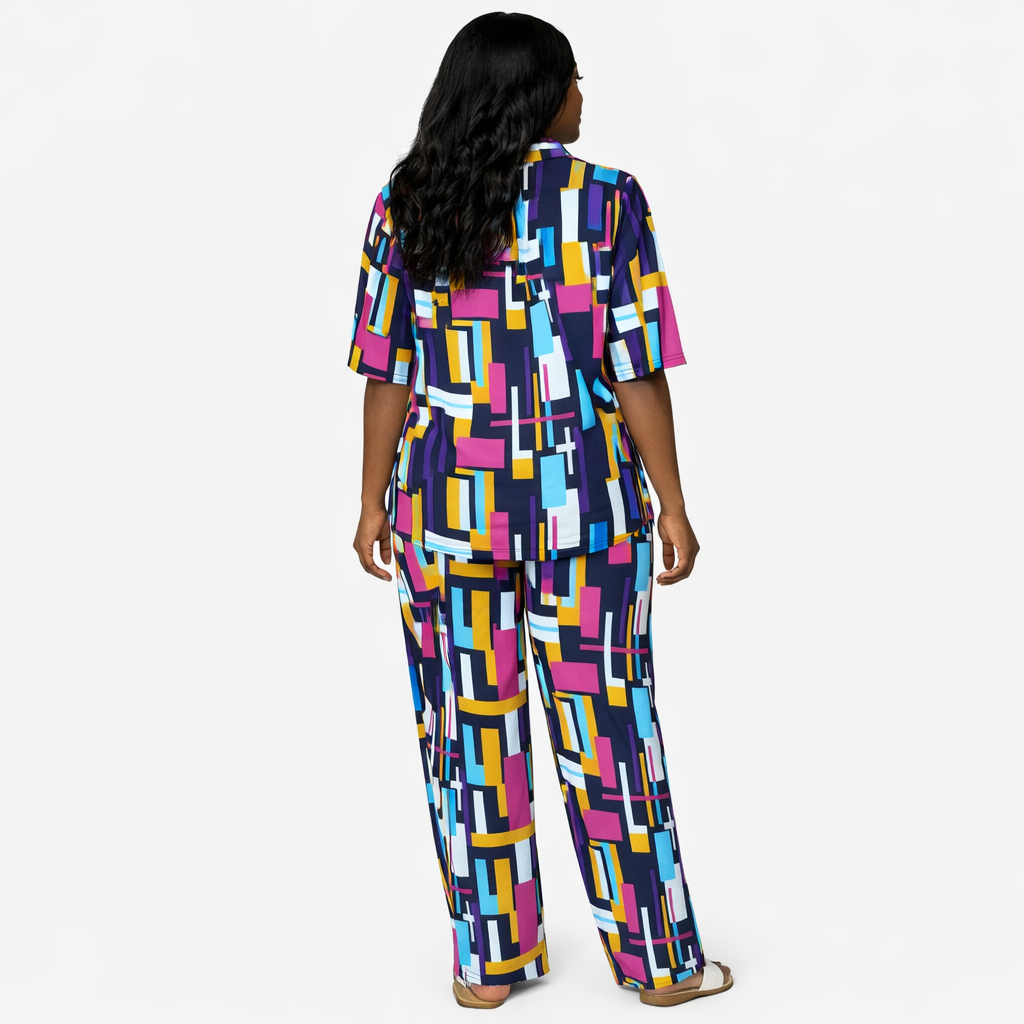 Womens Floral Print Two Piece Casual Lounge Set