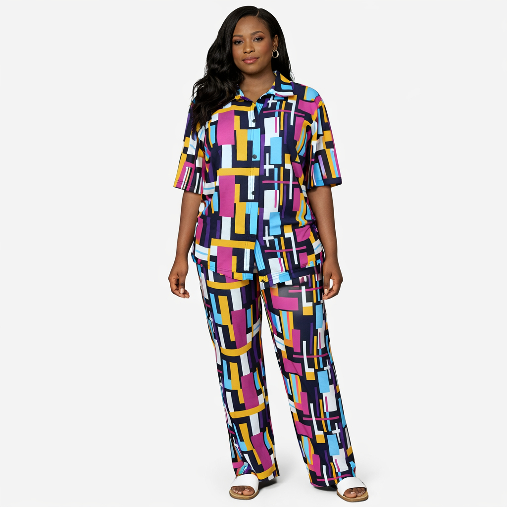 Womens Floral Print Two Piece Casual Lounge Set