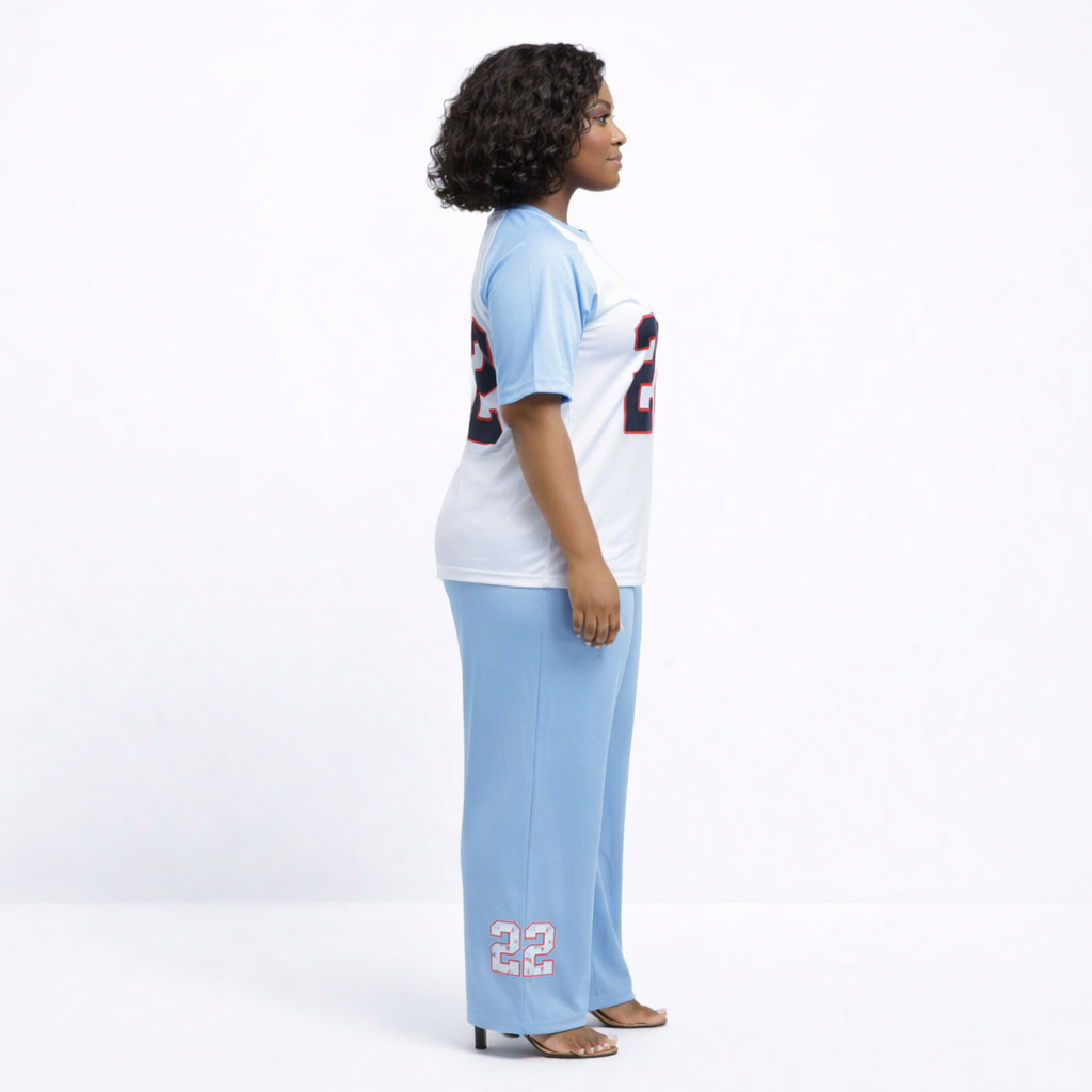 Sky Blue Varsity Two Piece Lounge Set