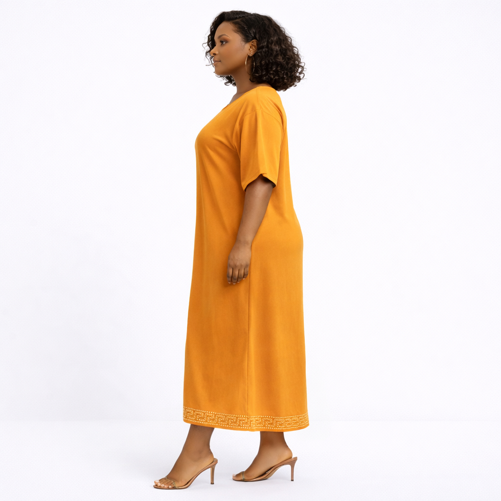 Mustard Gold Relaxed Fit Maxi Dress