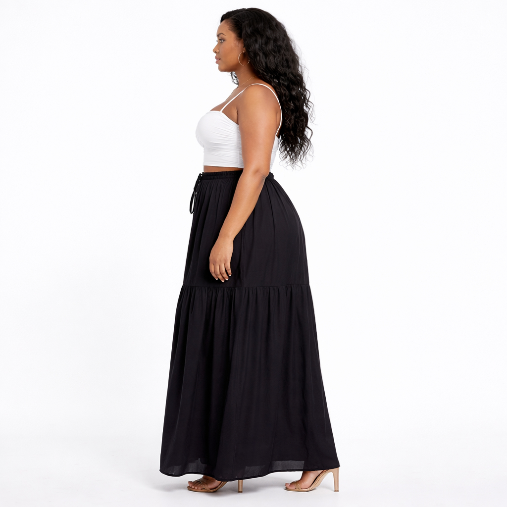 Classic Flow Tiered Maxi Skirt