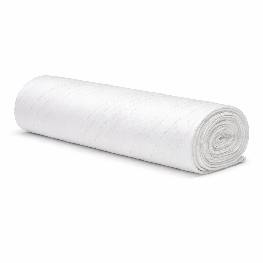 White Subtle Pinstripe Satin Fabric