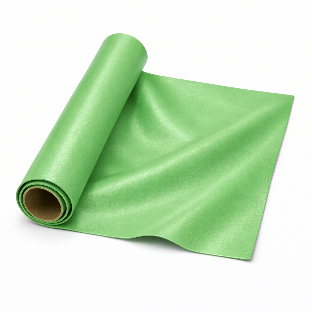 Vibrant Lime Green Smooth PU Leather Material