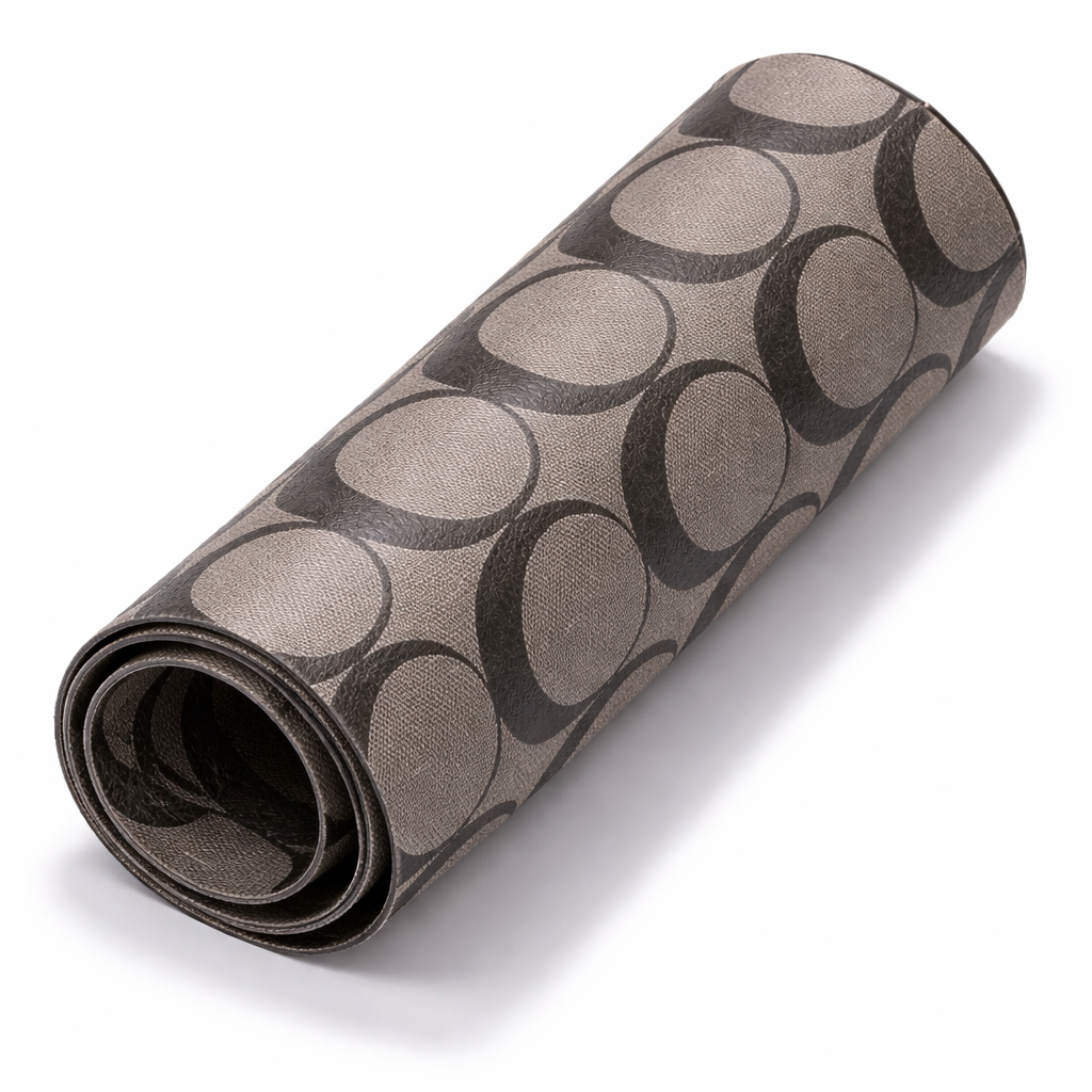 Circular Mosaic Pattern Synthetic Leather Grey Textured Designer Finish