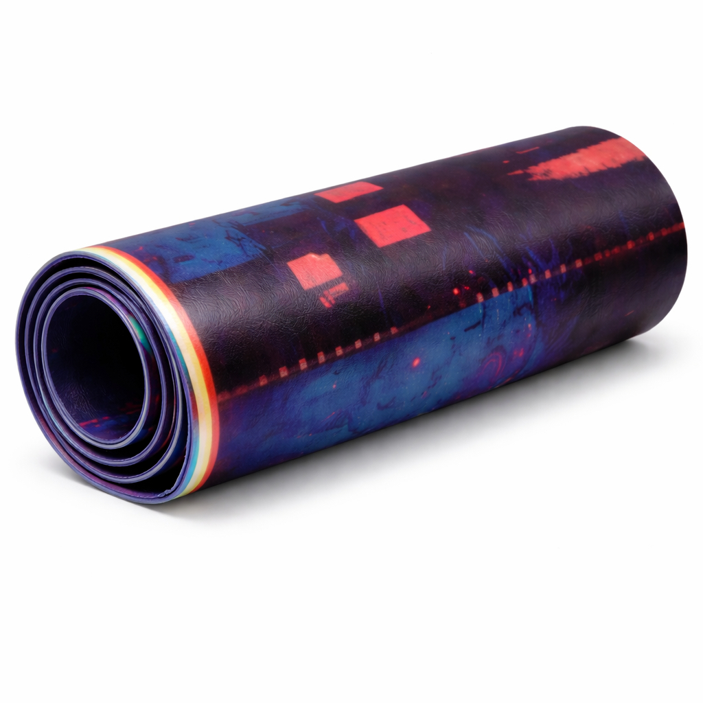 Cyberpunk Neon Block Print Synthetic Leather