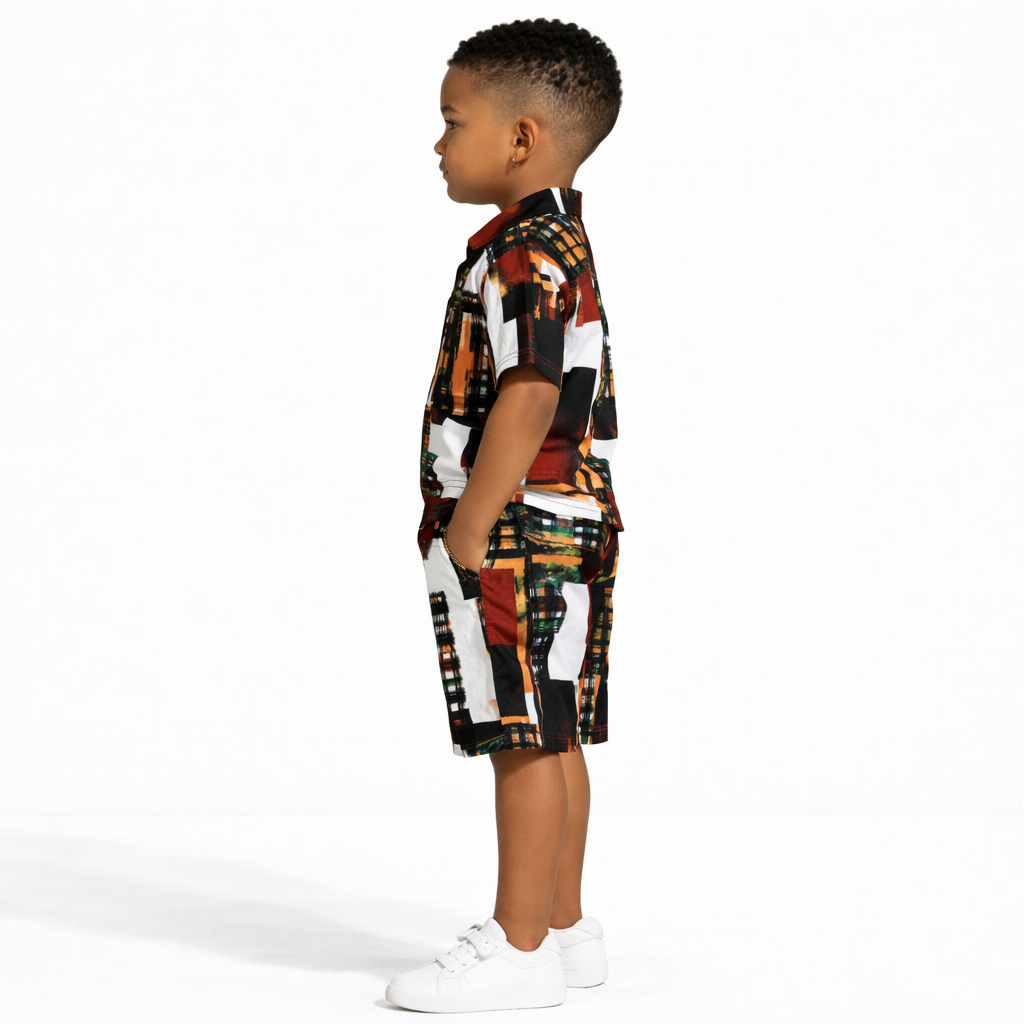 Abstract Print Kids Unisex Two Piece Set