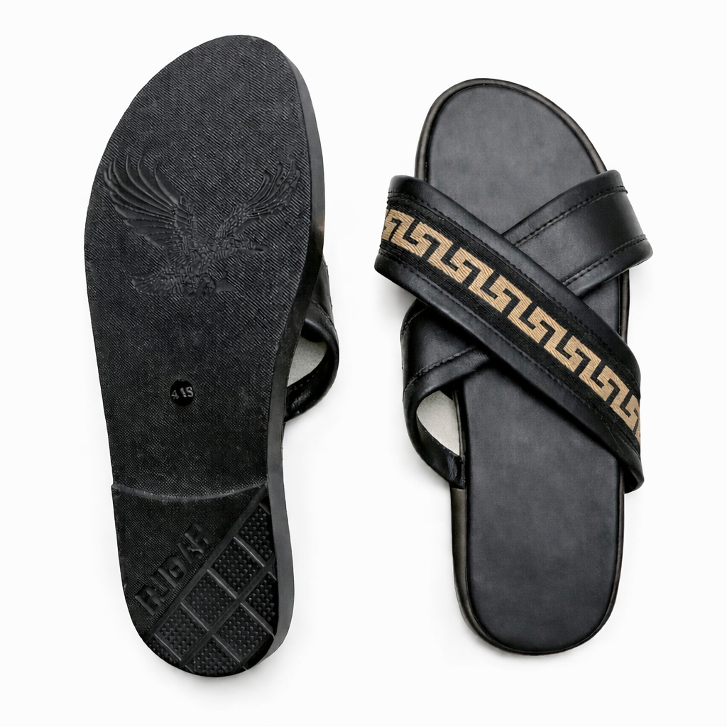 Cross Strap Casual Palms Slippers