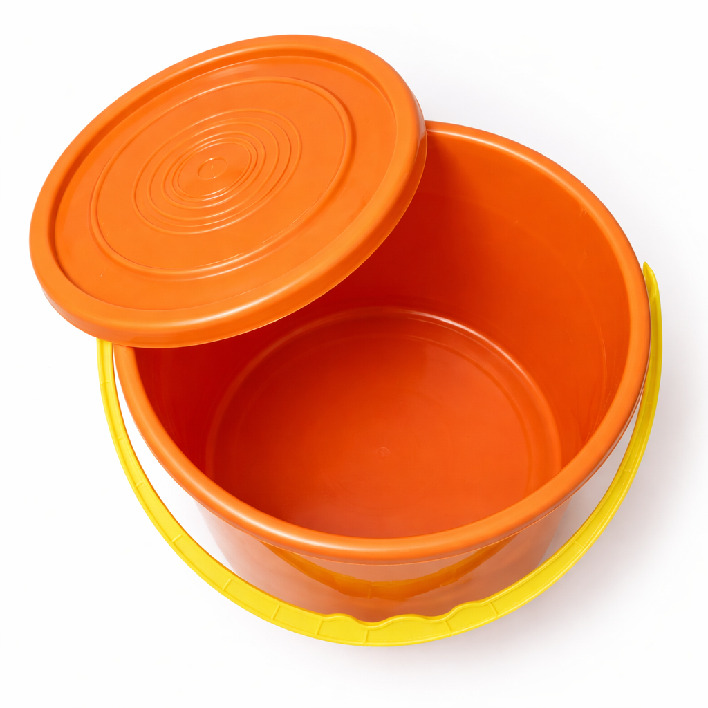Plastic Household Bucket with Lid Multi Purpose Utility Bucket