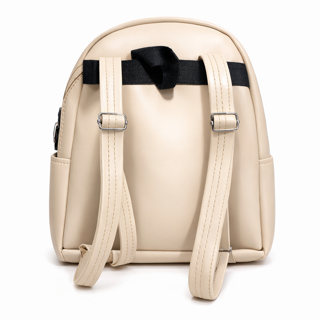 Check Pattern Casual Mini Backpack with Front Stud Pocket