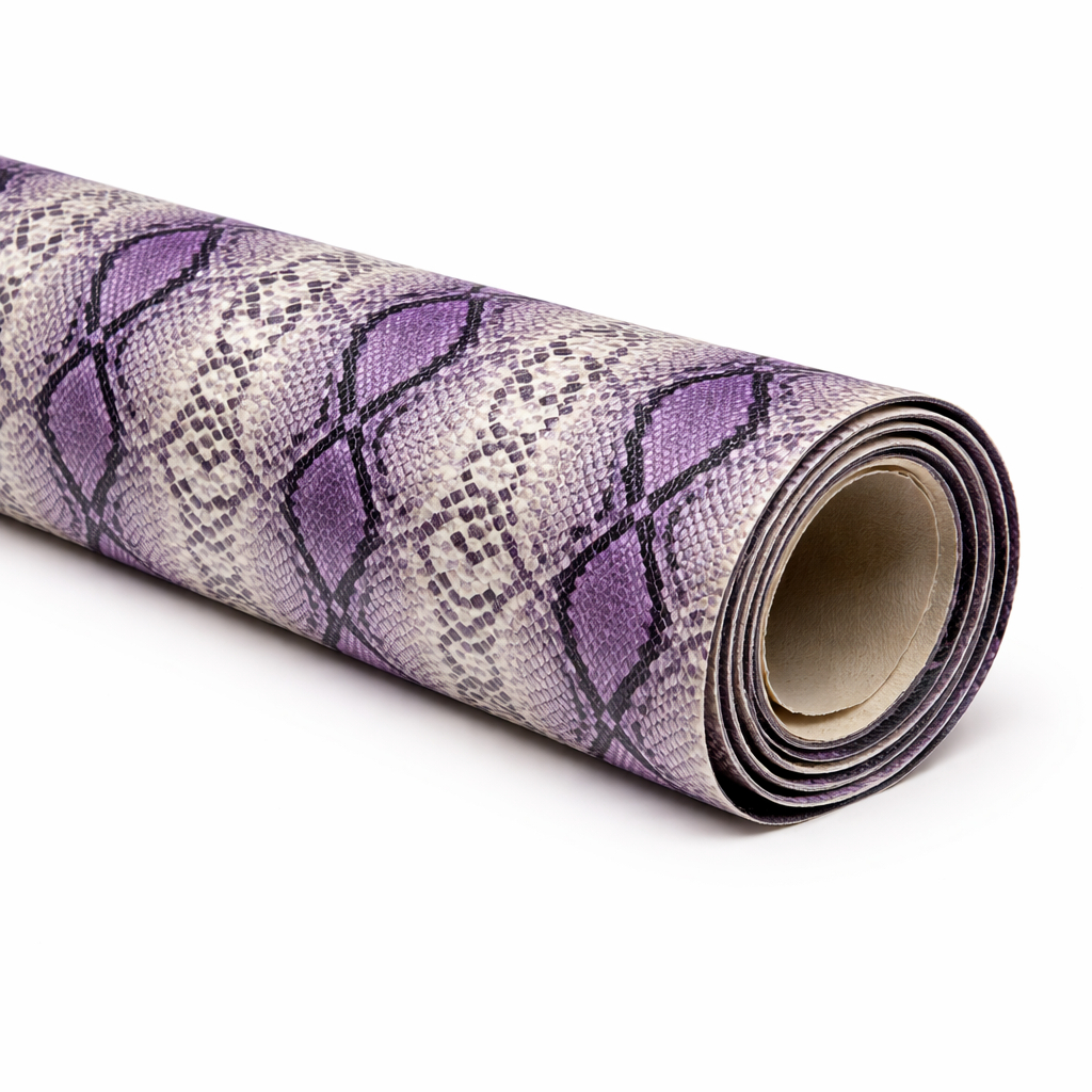 Snakeskin Pattern Synthetic Leather Fabric  PU Upholstery Material