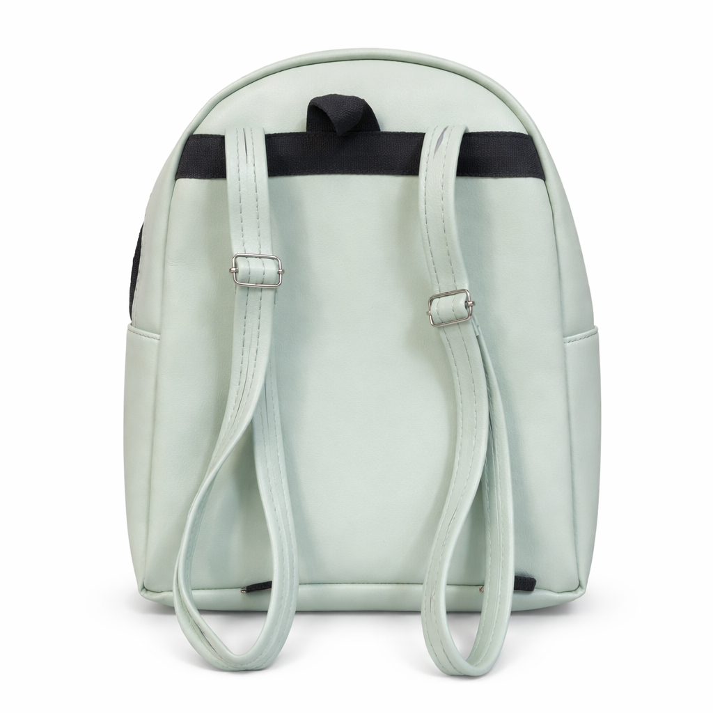 Floral Pattern Mini Backpack with Studded Front Pocket