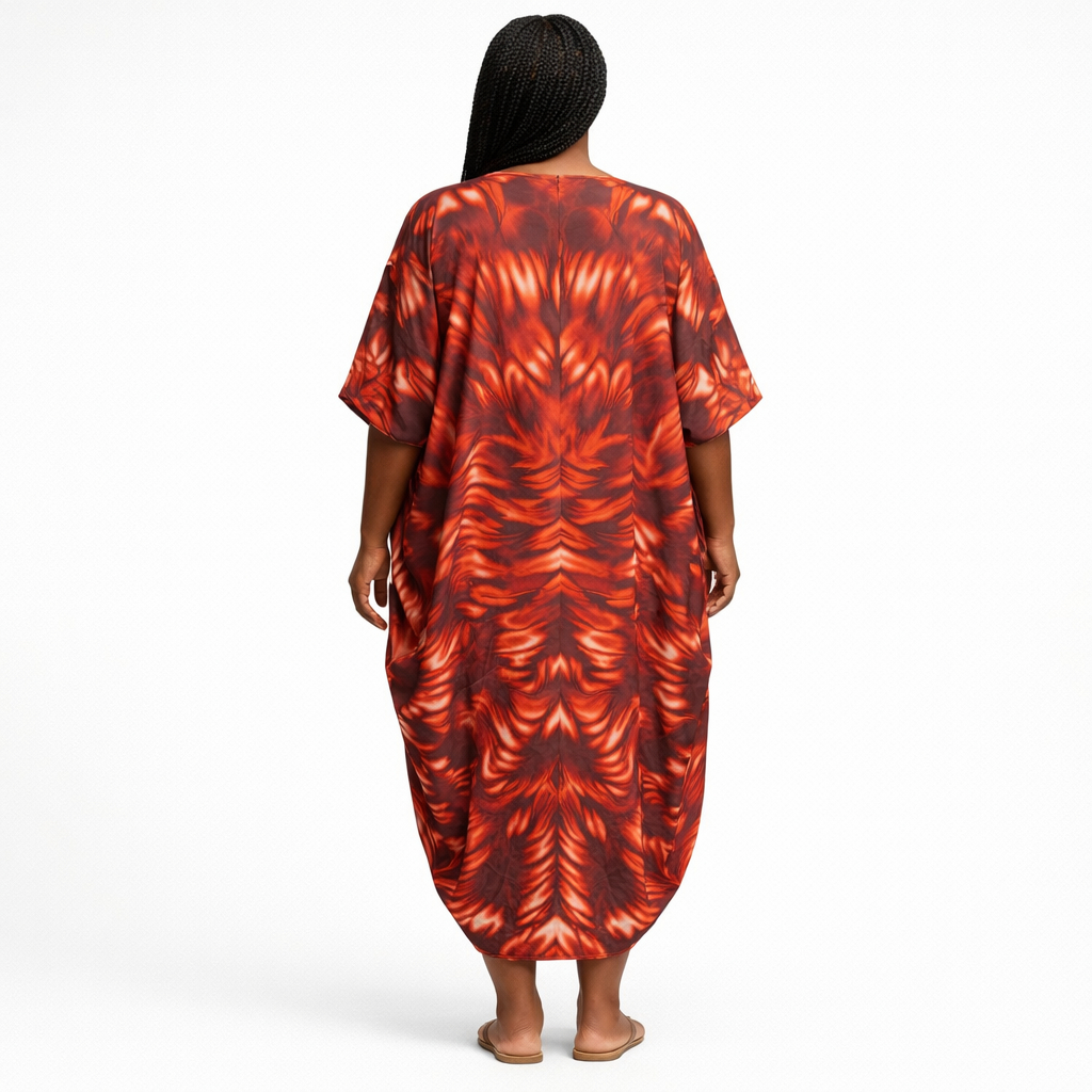Loose Fit Printed Kaftan Dress
