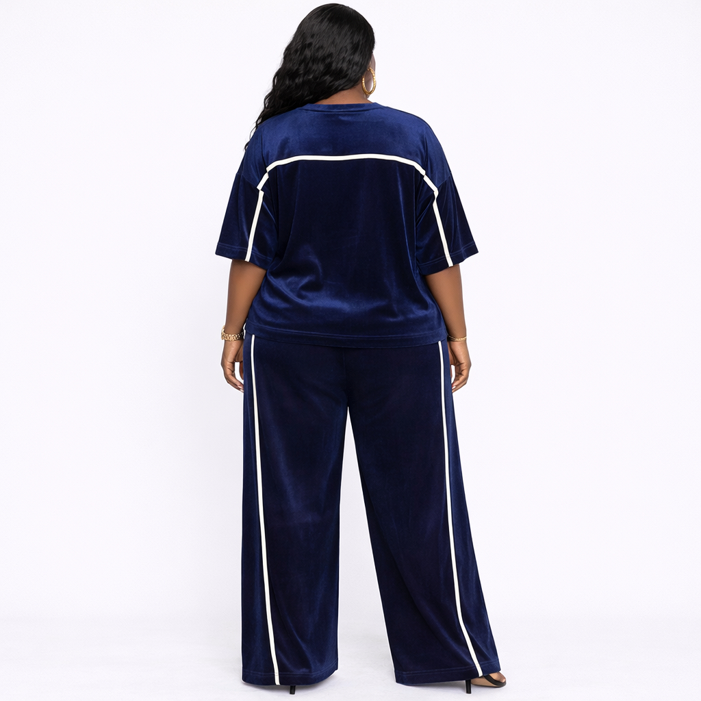 Womens Blue Two Piece Casual Lounge Set
