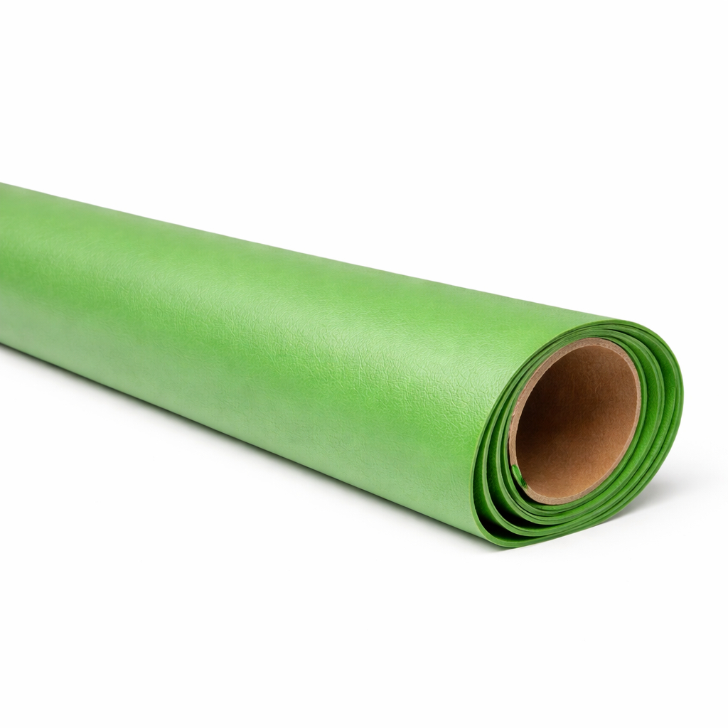 Green Smooth Synthetic Leather Fabric
