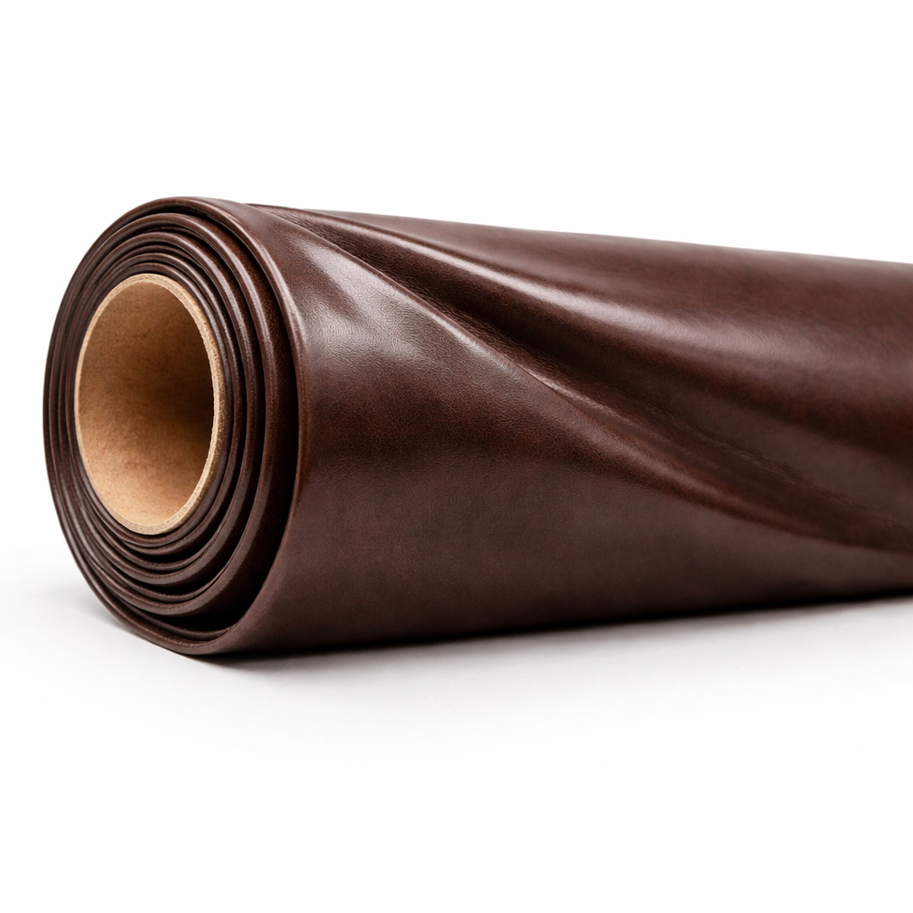 Chocolate Brown Smooth Synthetic Leather Fabric