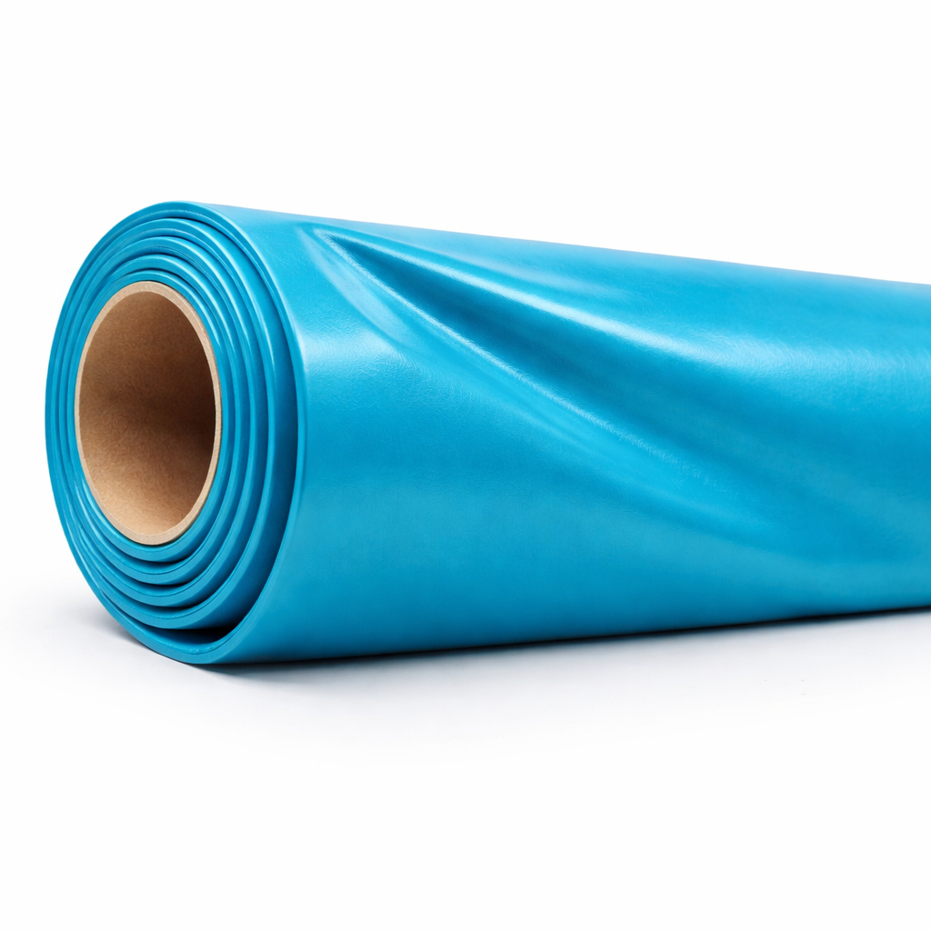 Turquoise Blue Smooth Synthetic Leather Fabric