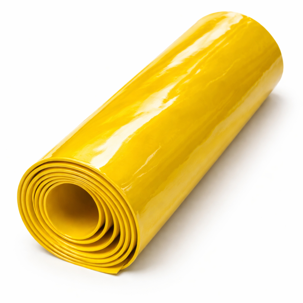 Glossy Yellow Synthetic Leather Fabric