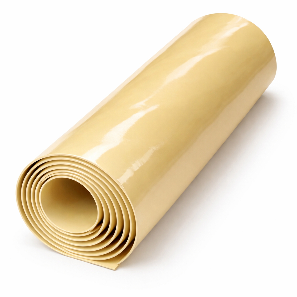 Glossy Cream Rare Synthetic Leather Fabric