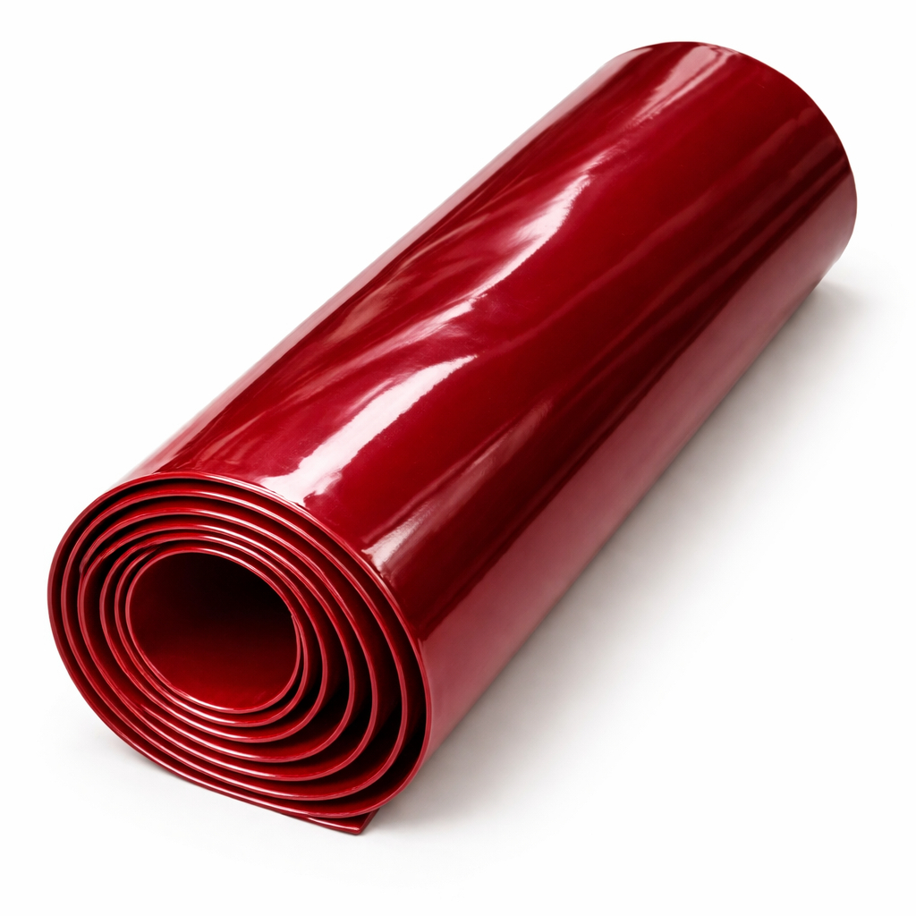 Glossy Burgundy Synthetic Leather Fabric